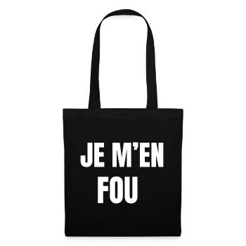 Je m'en fou - Sac en tissu - noir - Devant