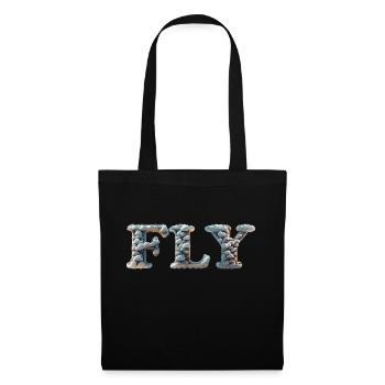 FLY Wolken 3d - Stoffbeutel - Schwarz - Vorne
