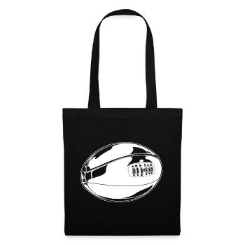 Dessin de ballon de rugby - Sac en tissu - noir - Devant