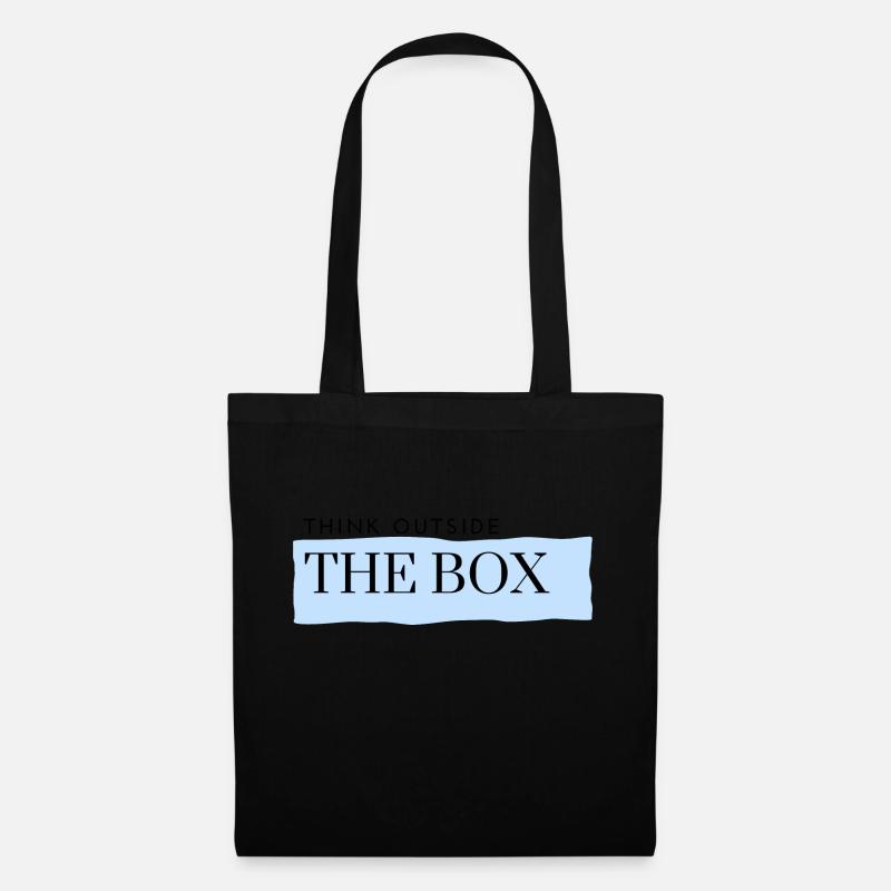 think outside the box - blue - Tote Bag - black