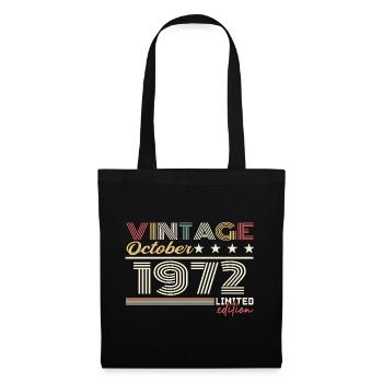 Octobre 1972 rétro anniversaire 1972 Octobre 1972  - Sac en tissu - noir - Devant