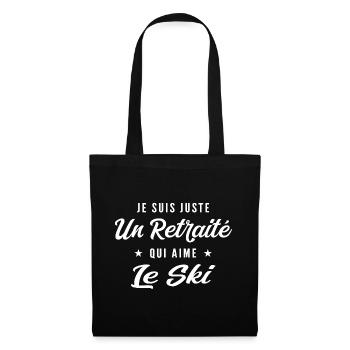 Retired ski enthusiast - Tote Bag - black - Front