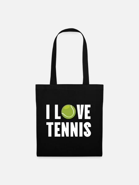 Ich liebe Tennis. - Stoffbeutel - Schwarz