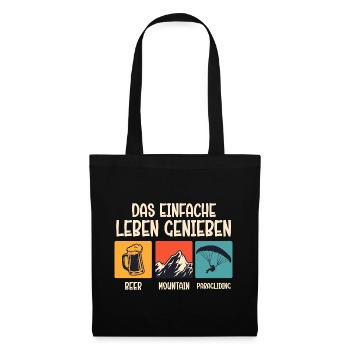 Paraglider ENJOY THE SIMPLE LIFE Funny - Tote Bag - black - Front