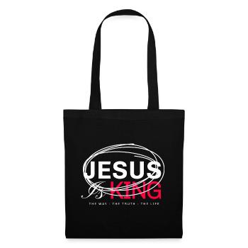 Jesus King Fette Typografie - Stoffbeutel - Schwarz - Vorne