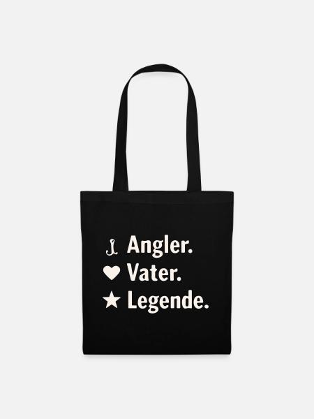 Angler Vater Legende - Stoffbeutel - Schwarz