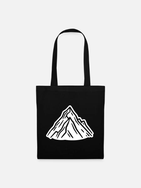 Berge Symbol Alpen - Stoffbeutel - Schwarz
