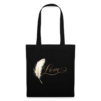 Love Lettering with Feather Elegant Design - Tote Bag - black - Front