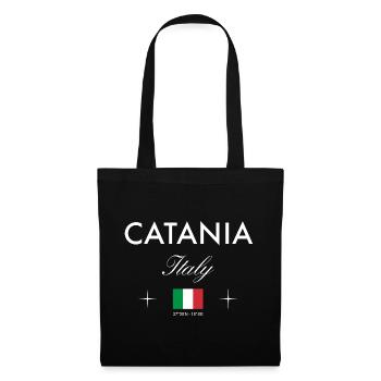 Souvenir de voyage des coordonnées de Catane Sicile - Sac en tissu - noir - Devant