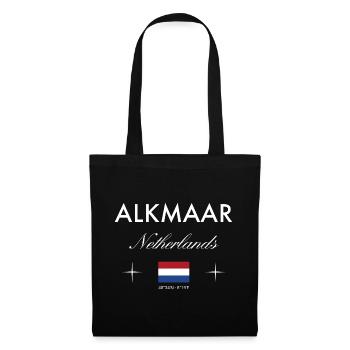 Alkmaar Niederlande Koordinaten Reise Souvenir - Stoffbeutel - Schwarz - Vorne