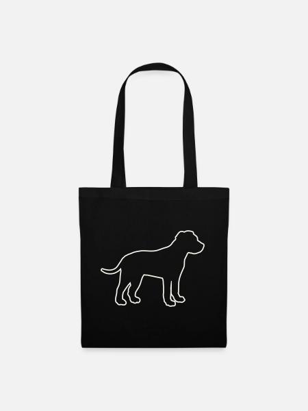 Hunde Silhouette Outline - Stoffbeutel - Schwarz
