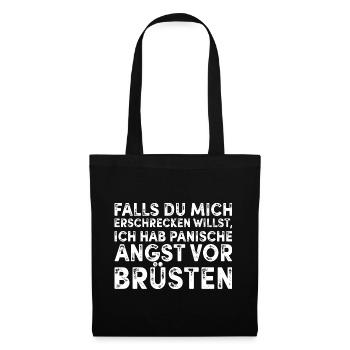 Angst vor Brüsten - Stoffbeutel - Schwarz - Vorne