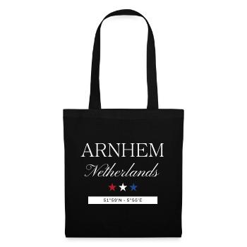 Arnhem Niederlande Souvenir – Reise minimalistisch - Stoffbeutel - Schwarz - Vorne