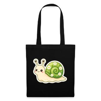 Garden Snail Smile – Garten Schnecke Lächeln - Stoffbeutel - Schwarz - Vorne