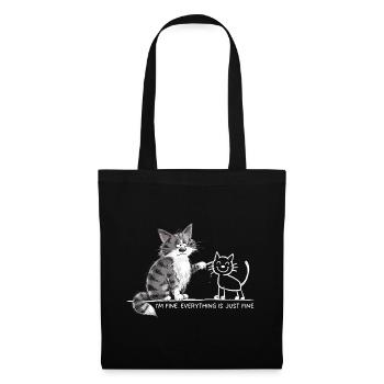 Im Fine Katze Sarkasmus Katzenhumor Statement - Stoffbeutel - Schwarz - Vorne