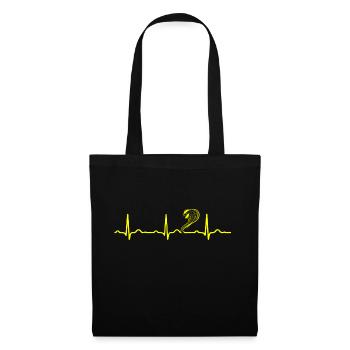 GESCHENK - EKG HERZLINIE COBRA SCHLANGE yellow - Stoffbeutel - Schwarz - Vorne