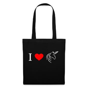 J'aime les licornes - j'aime les licornes - Sac en tissu - noir - Devant