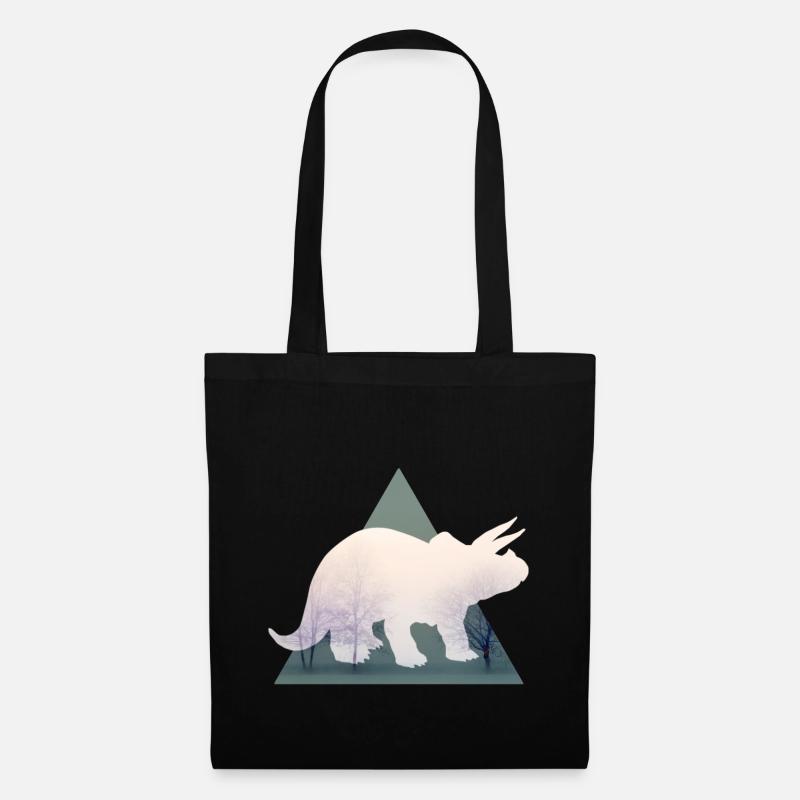 Triceratops in the forest - Tote Bag - black
