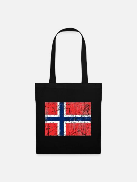 Fahne Norwegen Norwegen Flagge Flagge drapeau bandera - Stoffbeutel - Schwarz