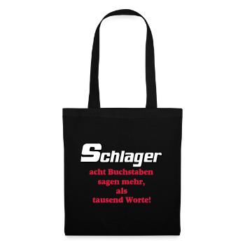 Schlager Party , Schlager Musik , Schlager Worte - Stoffbeutel - Schwarz - Vorne