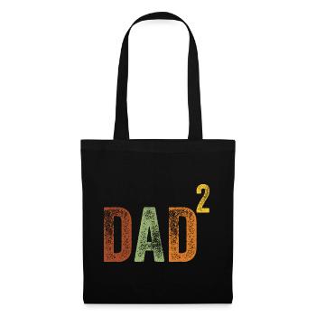 Vater Hoch Zwei - Papa Dad Vatertag Retro Väter - Stoffbeutel - Schwarz - Vorne
