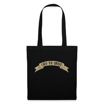 live to drive slogan motard banderole - Sac en tissu - noir - Devant