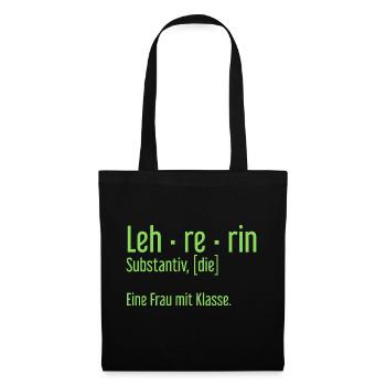 Lehrerin Lehrerinnen Schule Pädagogin Unterricht - Stoffbeutel - Schwarz - Vorne
