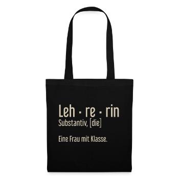 Lehrerin Lehrerinnen Schule Pädagogin Unterricht - Stoffbeutel - Schwarz - Vorne