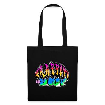 Graffiti is art colorful graffito slogan - Tote Bag - black - Front
