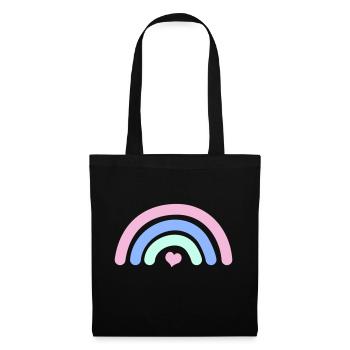 Arc-en-ciel - Sac en tissu - noir - Devant