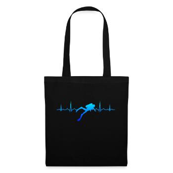 Heartbeat Diver Plongée plongée plongée sous-marine - Sac en tissu - noir - Devant