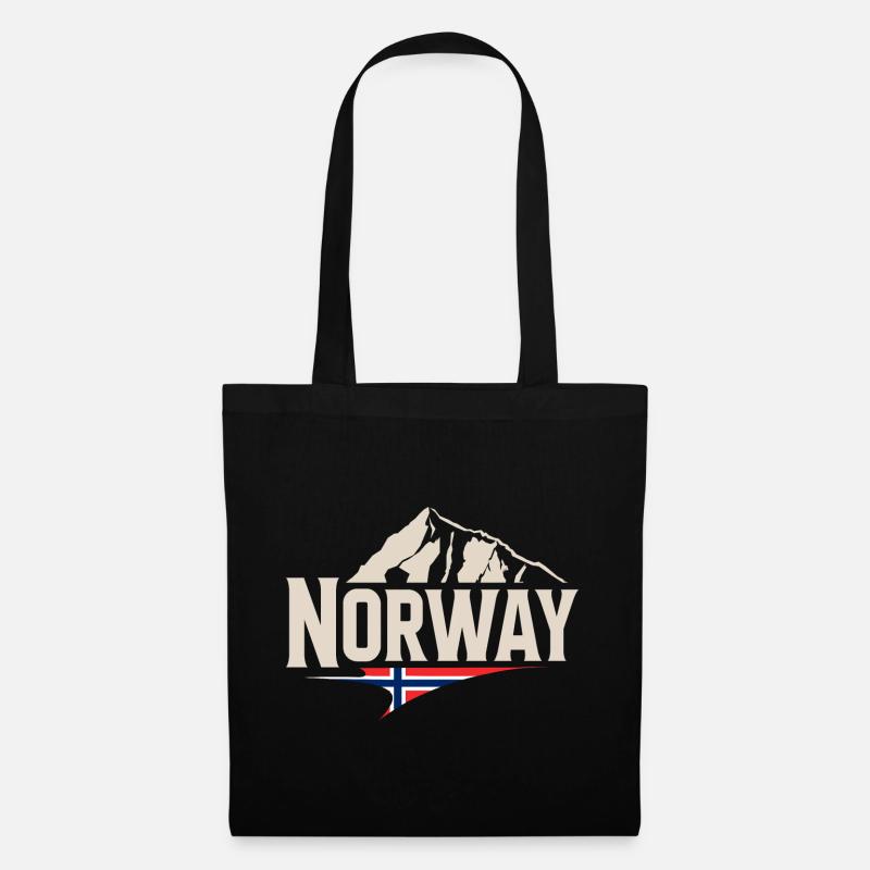 Norwegen - Stoffbeutel - Schwarz