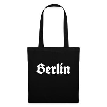 Berlin - Porte de Brandebourg - Alexanderplatz - Sac en tissu - noir - Devant