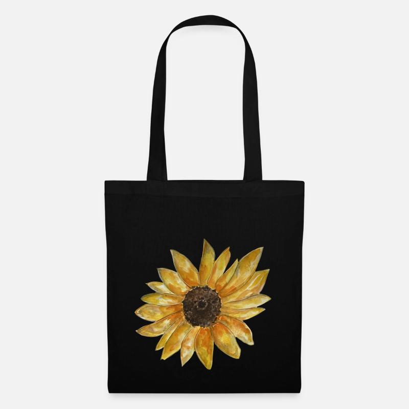 Sonnenblume - Stoffbeutel - Schwarz