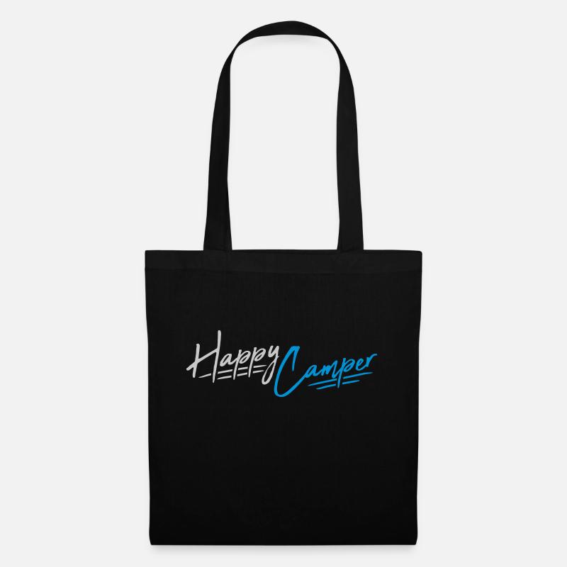 Happy Camper Camping Design - Stoffbeutel - Schwarz