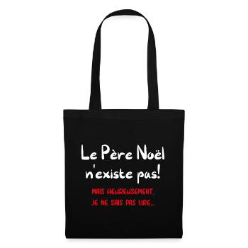 Le père noël n'existe pas - Sac en tissu - noir - Devant