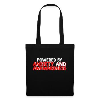 Powered By Anxiety And Awkwardness 2 - Tote Bag - black - Front