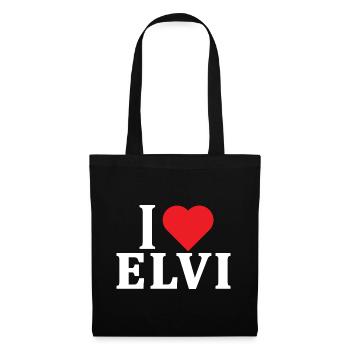t-shirt J’aime Elvi idée cadeau t-shirt - Sac en tissu - noir - Devant