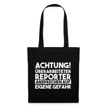 Journalistik Journalist Reporter - Stoffbeutel - Schwarz - Vorne