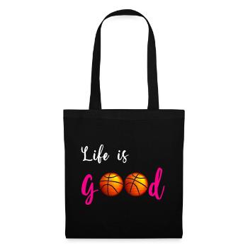 Frauen-Basketball Das Leben ist gut - Stoffbeutel - Schwarz - Vorne