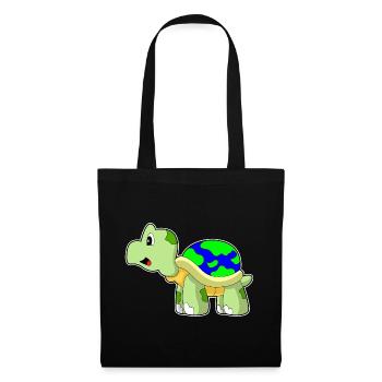 Schildkröte Erdkugel - Stoffbeutel - Schwarz - Vorne