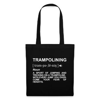 Trampolinspringen Bedeutung - Stoffbeutel - Schwarz - Vorne