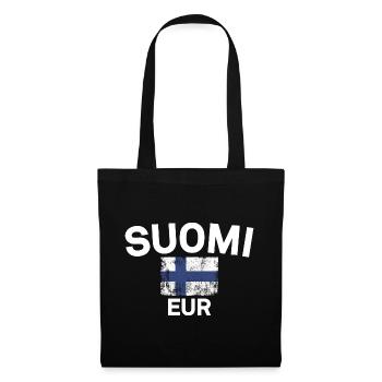 Finnish Flag Grunge: Suomi EUR - Tote Bag - black - Front