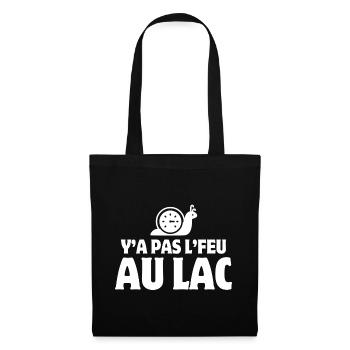 y'a pas le feu au lac, expression Suisse, Suisse - Sac en tissu - noir - Devant