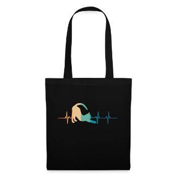 battement De cœur chat - Sac en tissu - noir - Devant