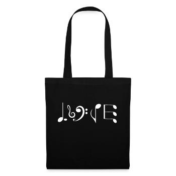 Amour musique -idée cadeau original - Sac en tissu - noir - Devant