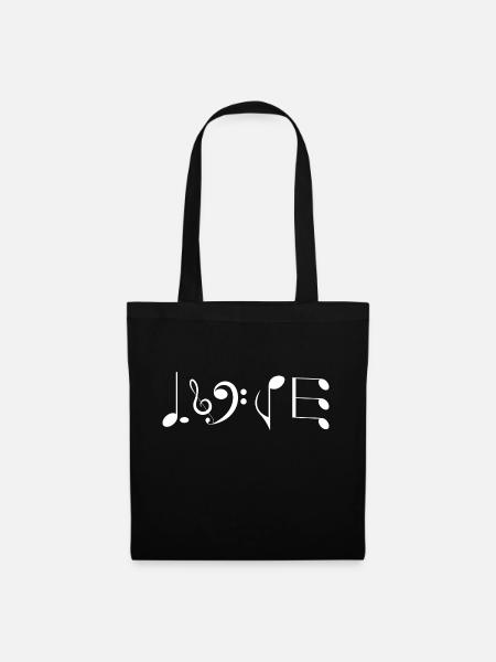 Love Music - Original Gift Idea - Tote Bag - black