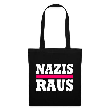 Nazis raus - Stoffbeutel - Schwarz - Vorne