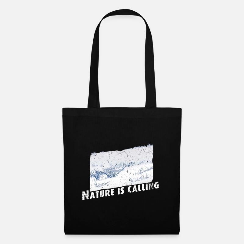 Nature is calling Winter - Stoffbeutel - Schwarz