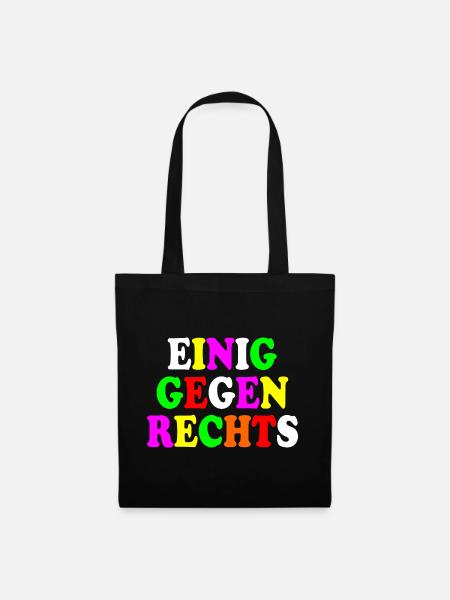 Einig gegen rechts - Stoffbeutel - Schwarz